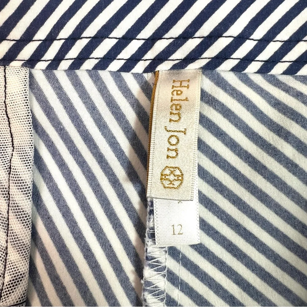 Helen Jon Swim Board Shorts Stripe Navy White Size 12 - Picture 5 of 6